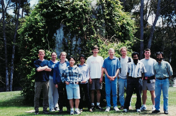 Lab in 2000 in front of UCSD Sun God